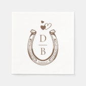 Rustic Western Horseshoe Custom Monogram Wedding Servet (Voorkant)
