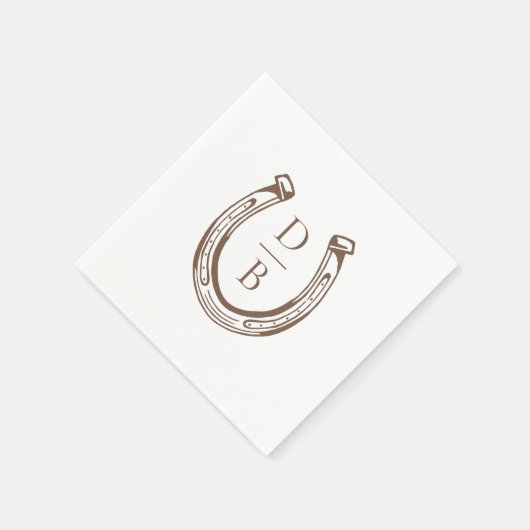 Rustic Western Horseshoe Custom Monogram Wedding Servet (Hoek)