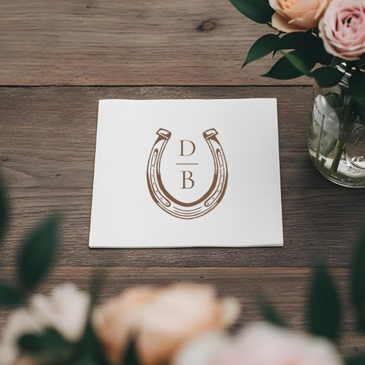 Rustic Western Horseshoe Custom Monogram Wedding Servet
