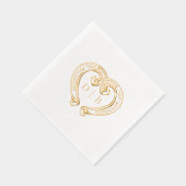Rustic Western Horseshoe Heart Monogram Wedding Folie Servetten (Rechts)