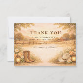 Rustic Western Meadow Wedding Bedankkaart (Voorkant)
