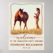 Rustic Western Rope Photo Frame Party Welcome Poster (Voorkant)