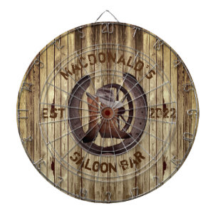 Rustic western saloon bar dart board dartbord