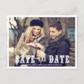 RUSTIC WESTERN SCRIPT FOTO BEWAREN DE DATUM BRIEFK AANKONDIGINGSKAART (Voorkant)