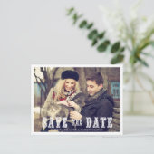 RUSTIC WESTERN SCRIPT FOTO BEWAREN DE DATUM BRIEFK AANKONDIGINGSKAART (Staand voorkant)