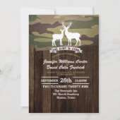 Rustic Western The Hunt Is Over Camouflage Wedding Kaart (Voorkant)