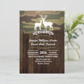 Rustic Western The Hunt Is Over Camouflage Wedding Kaart (Staand voorkant)