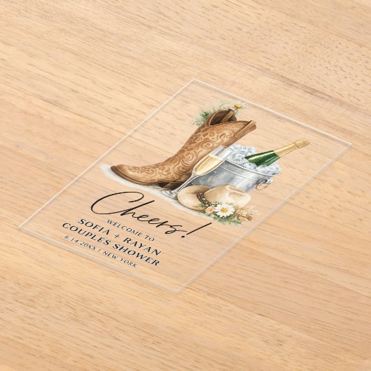 Rustic Western Wedding Invitation Acryl Uitnodigingen (Laagn)