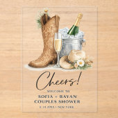 Rustic Western Wedding Invitation Acryl Uitnodigingen (Voorkant)