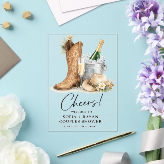 Rustic Western Wedding Invitation Acryl Uitnodigingen (Insitu (Huwelijk))