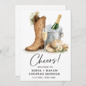 Rustic Western Wedding Invitation Kaart (Voorkant / Achterkant)