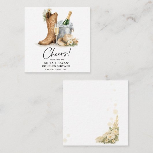 Rustic Western Wedding Invitation Notitiekaartje (Voorkant / Achterkant)