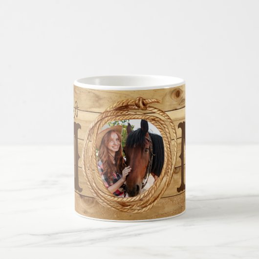Rustic Westerne Rodeo Mam Foto Koffiemok (Center)
