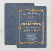 Rustic Westerse Touw We Zijn Getrouwd BBQ Ontvangs Kaart (Voorkant / Achterkant)