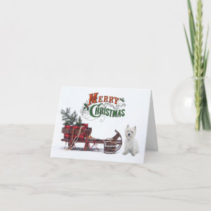 Rustic Westie Kerstmis Kaart