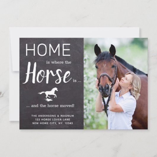 Rustic Weve Moved New Address Horse Photo Moving Aankondiging (Voorkant)