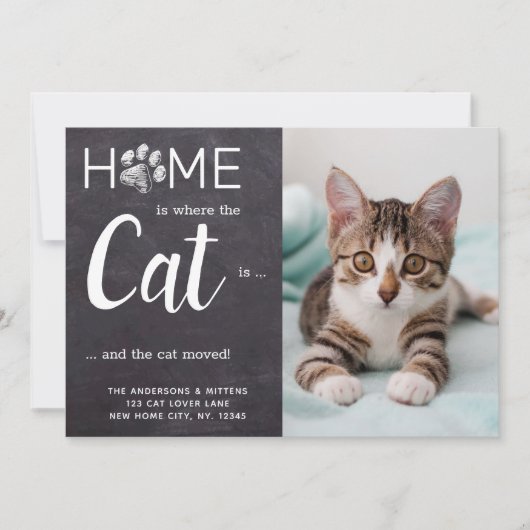 Rustic Weve Moved New Address Pet Photo Cat Moving Aankondiging (Voorkant)