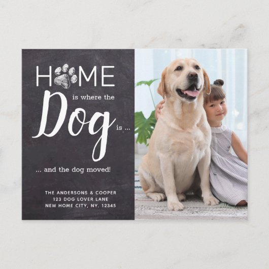 Rustic Weve Moved New Address Pet Photo Dog Moving Aankondigingskaart (Voorkant)