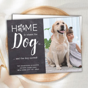 Rustic Weve Moved New Address Pet Photo Dog Moving Briefkaart