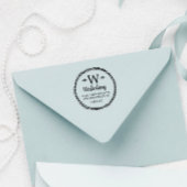 Rustic Wheat Wreath Monogram Name & Address Rubberstempel
