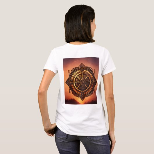 Rustic Wheel Journey T-Shirt - Symbool van vooruit (Achterkant volledig)