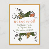 Rustic Whimsical Autumn Nieuw Adres Aankondigingskaart (Voorkant)