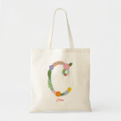 Rustic Whimsical Flower Monogram (C) Tote Bag (Voorkant)