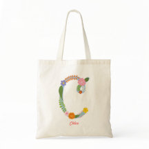 Rustic Whimsical Flower Monogram (C)