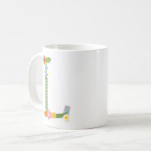 Rustic Whimsical Flower Monogram (L) Koffiemok (Voorkant links)