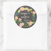 Rustic Whimsical Granny Chic Hipster Chalkboard Ronde Sticker (Tas)