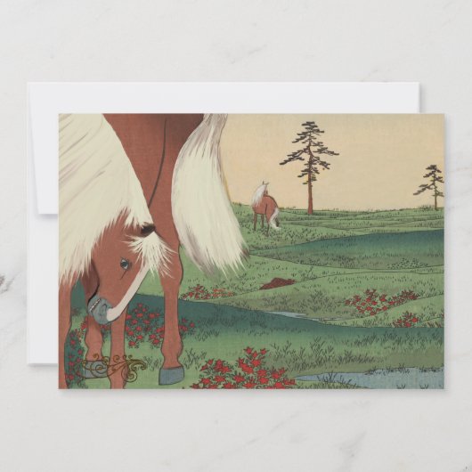 Rustic Whimsical Horse Wedding Invitations Kaart (Achterkant)