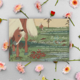 Rustic Whimsical Horse Wedding Invitations Kaart