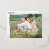 Rustic Whimsical Script Photo Save the Date Folie Uitnodiging Briefkaart (Voorkant / Achterkant)