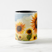 Rustic Whimsical Waterverf Sunflower Mam Mok (Midden)
