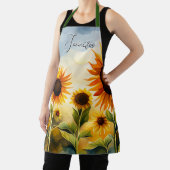 Rustic Whimsical Waterverf Sunflower Monogram Schort (Insitu)