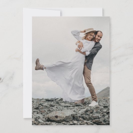 Rustic Whimsical Wildbloemen die de datum bewaren Kaart (Achterkant)