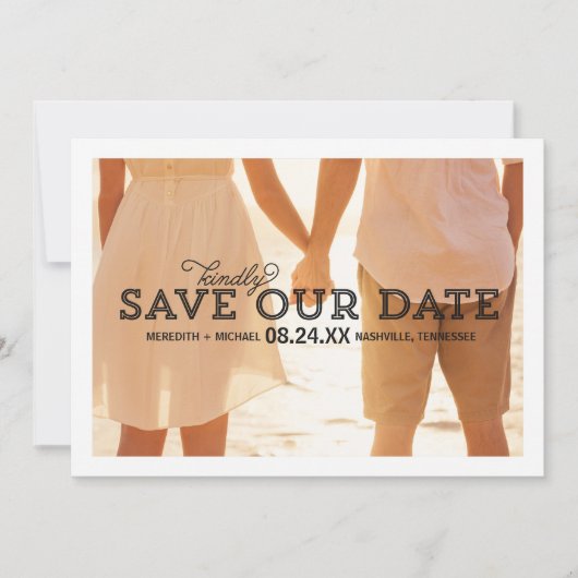 Rustic Whimsy | De foto bewaart de Datum Save The Date (Voorkant)