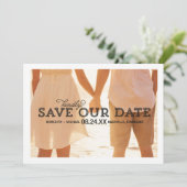 Rustic Whimsy | De foto bewaart de Datum Save The Date (Staand voorkant)