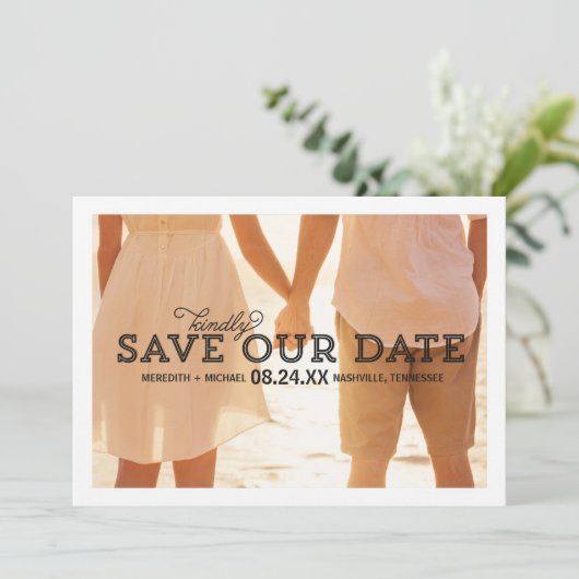Rustic Whimsy | De foto bewaart de Datum Save The Date (Staand voorkant)