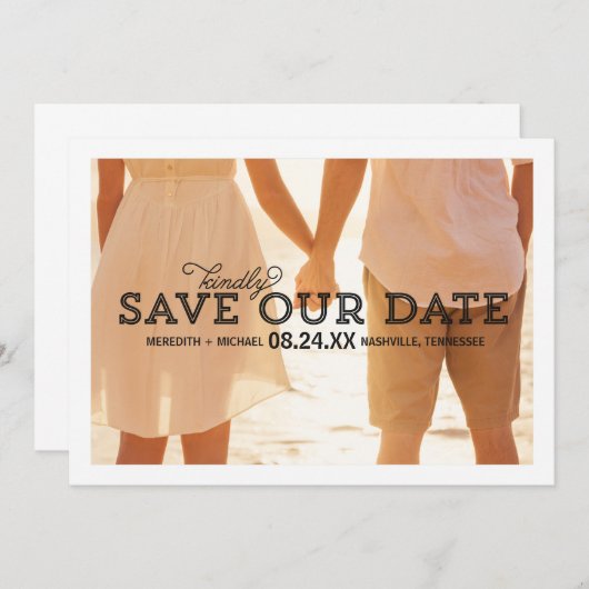Rustic Whimsy | De foto bewaart de Datum Save The Date (Voorkant / Achterkant)