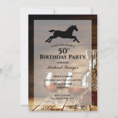 Rustic Whiskey 50th Birthday Party Invitations (Voorkant)