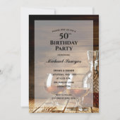 Rustic Whiskey 50th Birthday Party Invitations (Voorkant)