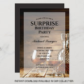 Rustic Whiskey Birthday Party Invitations