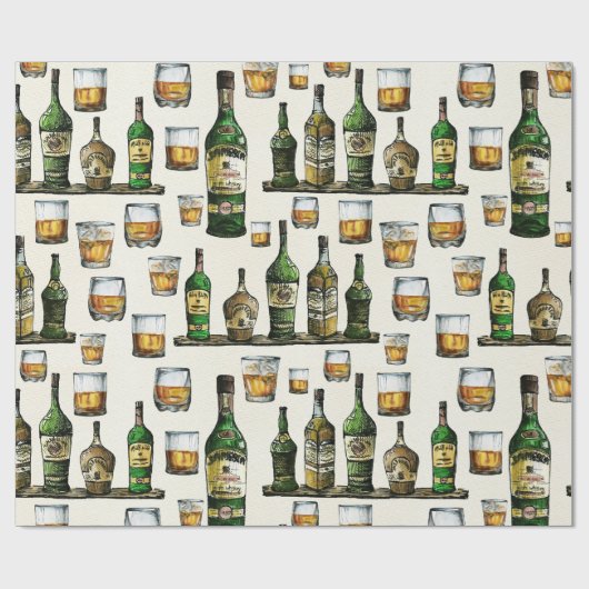 Rustic Whiskey Cadeaupapier (Vlak)