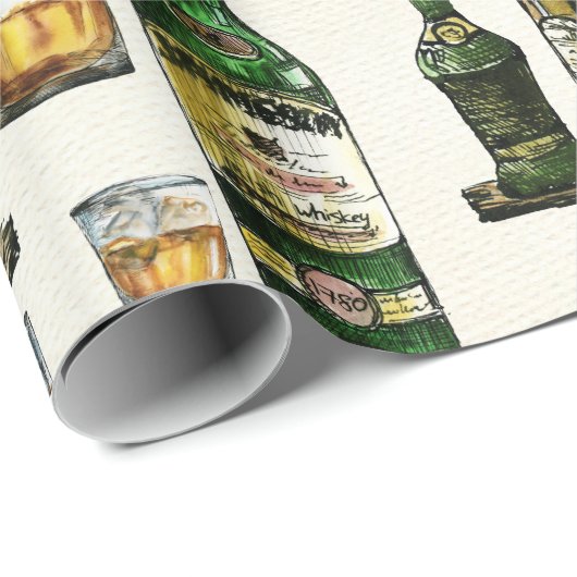 Rustic Whiskey Cadeaupapier (Rol Hoek)