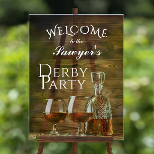 Rustic Whiskey Derby Party Welkom Acryl Bord