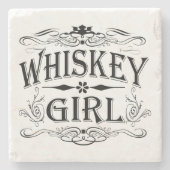 Rustic Whiskey Girl Stenen Onderzetter (Voorkant)