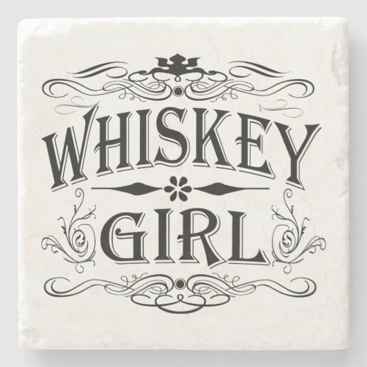 Rustic Whiskey Girl Stenen Onderzetter (Voorkant)