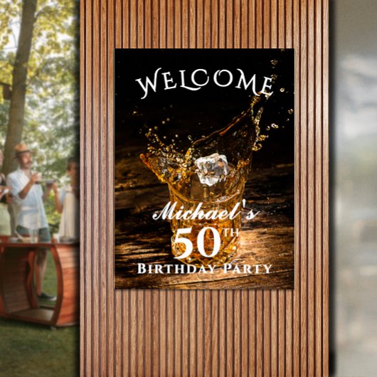 Rustic Whiskey verjaardagsfeestje welkom Poster