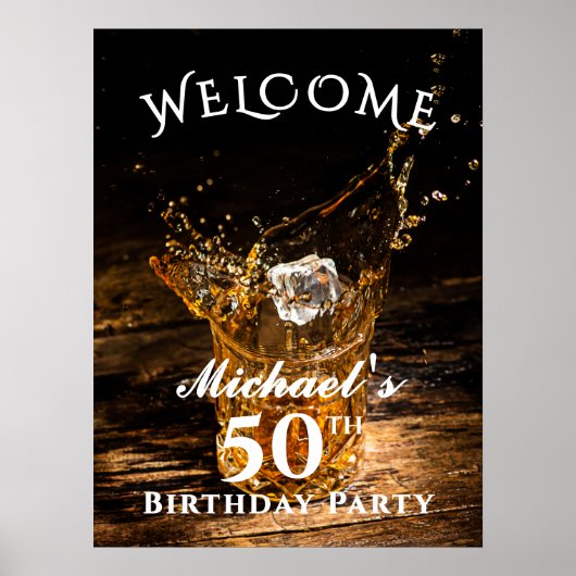 Rustic Whiskey verjaardagsfeestje welkom Poster (Voorkant)